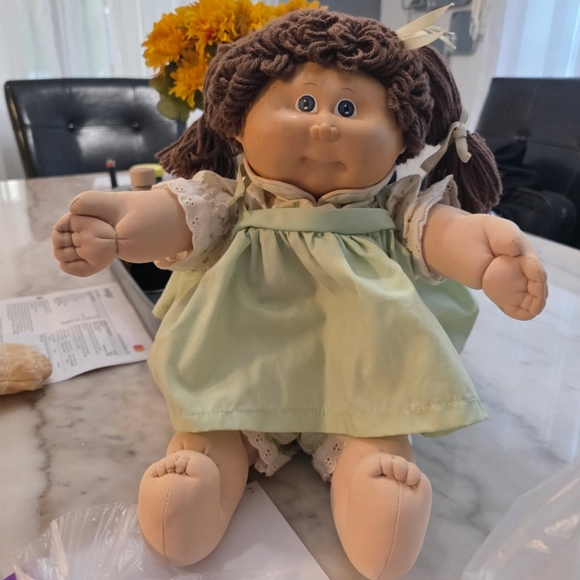 Cabbage Patch Doll with Original  Green Dress - Picture 1 of 6